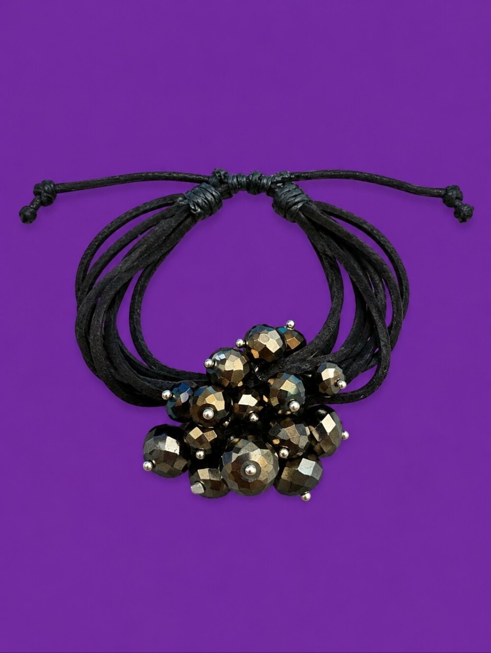 3/$30 Vintage Crystal Beaded Multi-strand Ponytail Holder